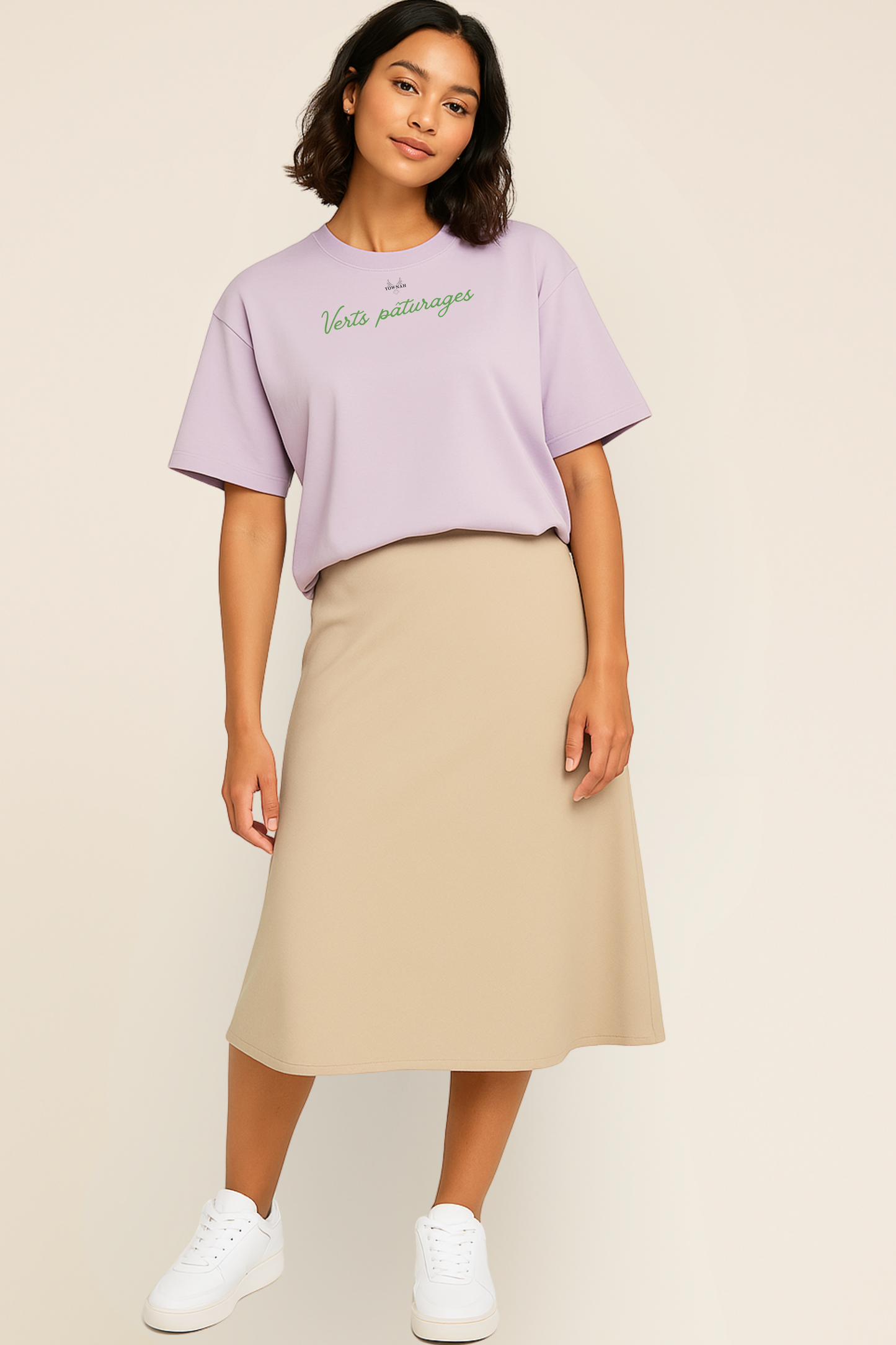 Verts pâturages Oversize T-shirt/Lilas