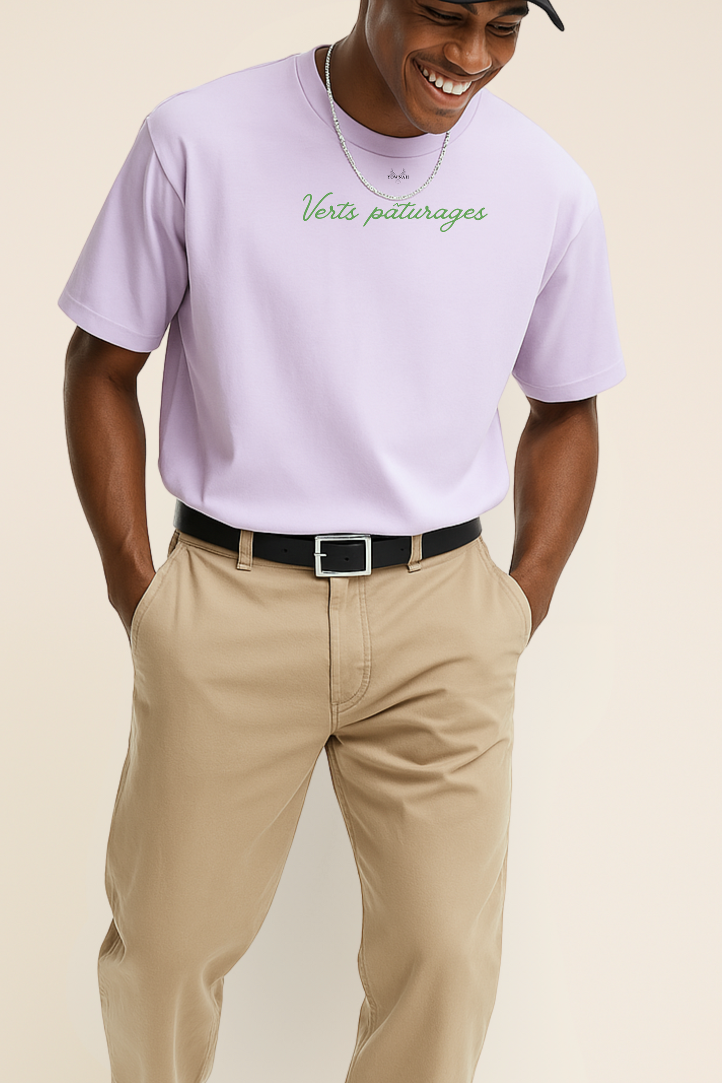 Verts pâturages Oversize T-shirt/Lilas