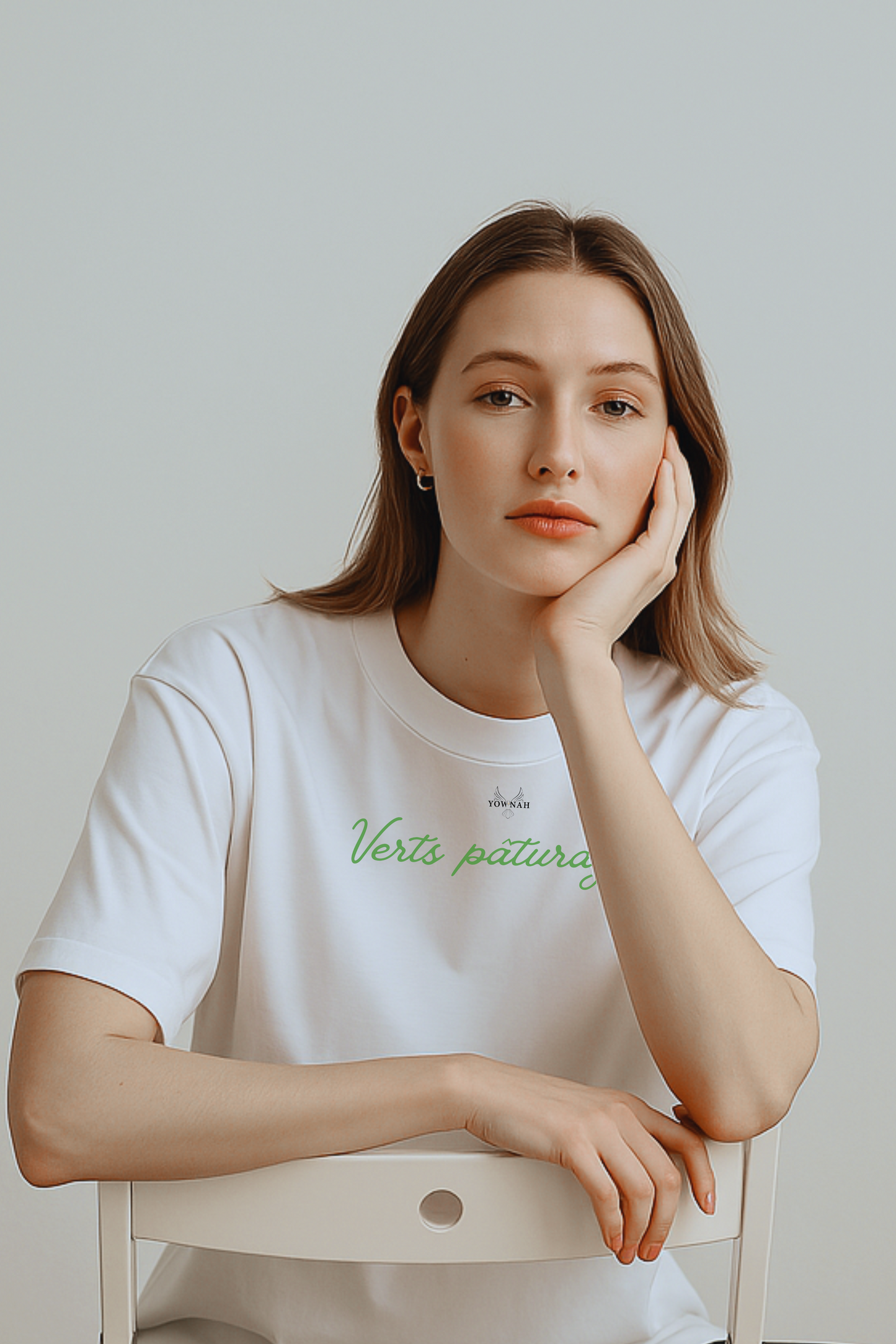 Verts pâturages Oversize T-shirt/Blanc Mat